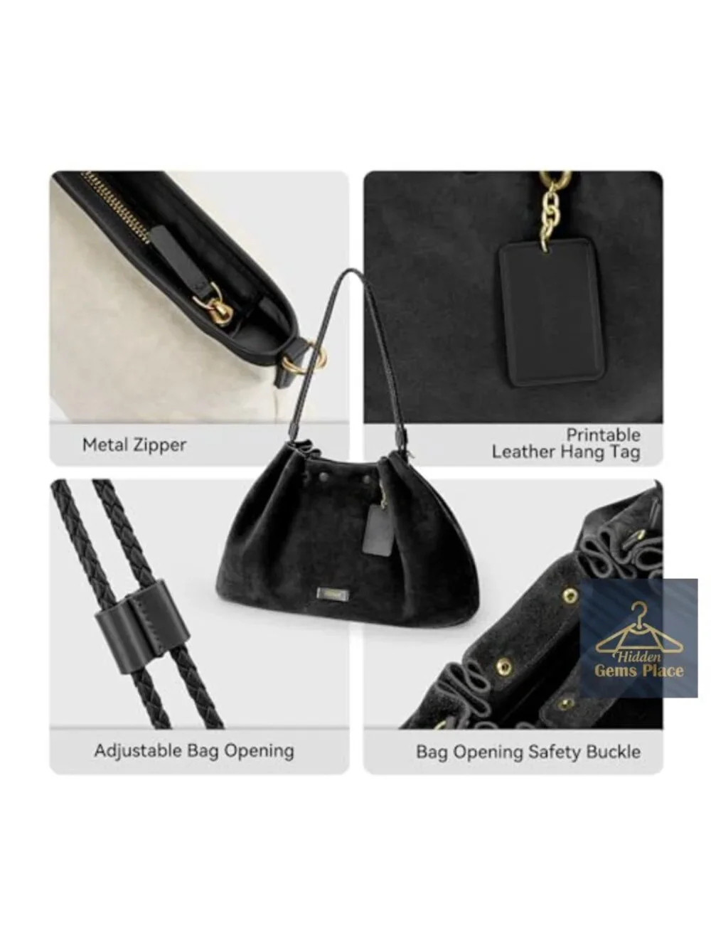 Full Grain Leather Hobo Bag Crossbody Purse Handbag Shoulder Bag